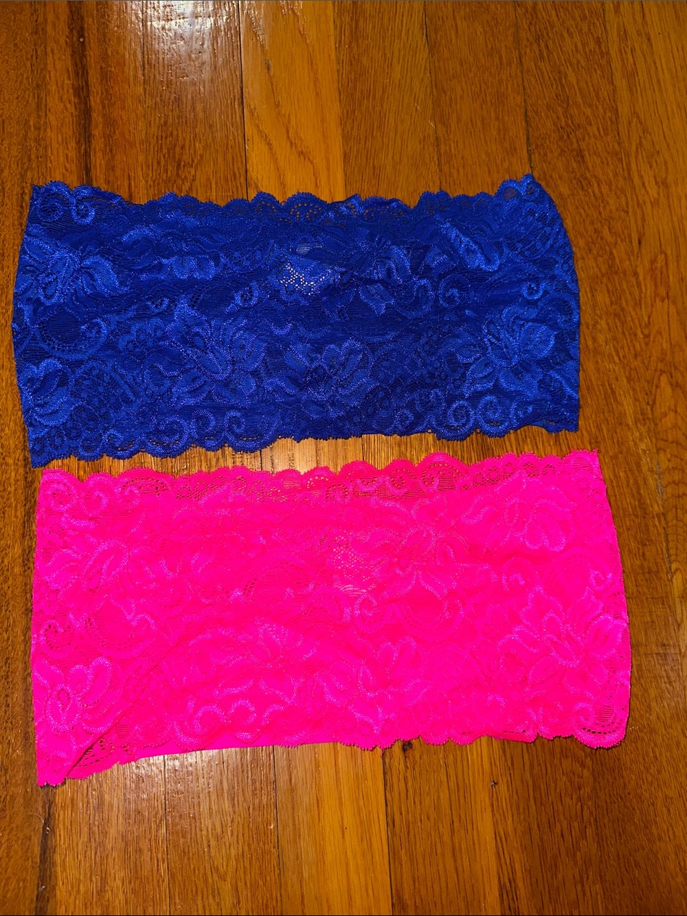 2 Lace Bandeau Set - Royal Blue & Hot Pink